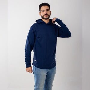 NEW Men’s 100% Cotton Light Weight Hoodie Navy Blue